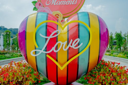 Colorful Heart with Love Sign