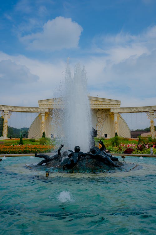 Free stock photo of amusement park, clouds, fountain