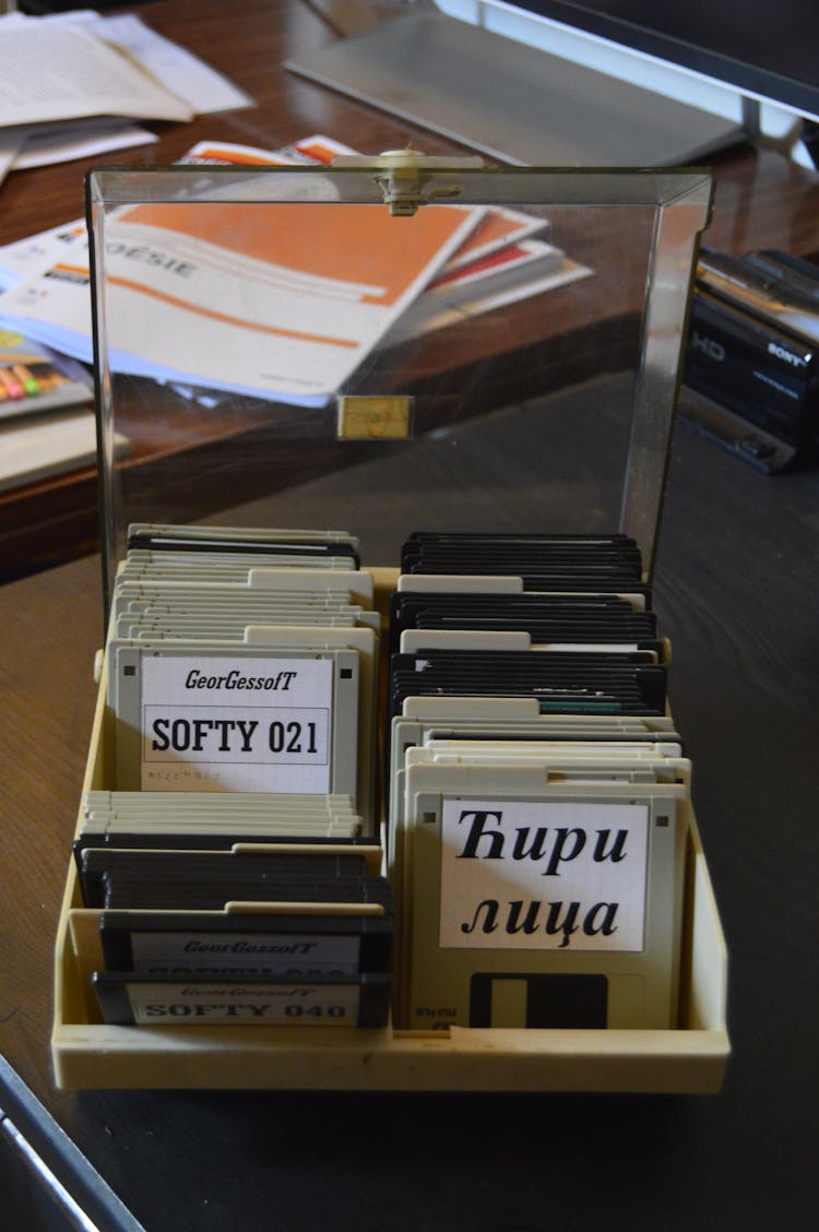 Floppy Disks On The Table