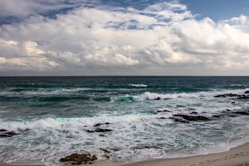 Ocean Waves Crashing on Shore