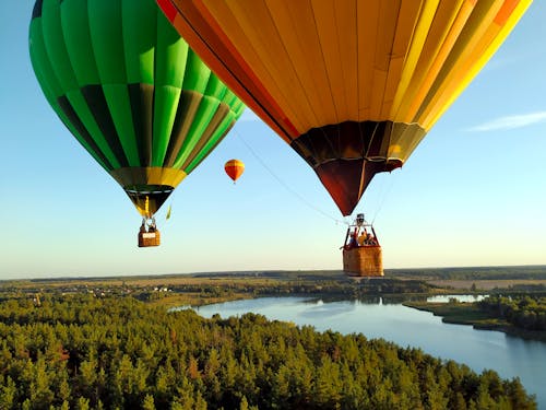 Бесплатное стоковое фото с горячие воздушные шары, летающий, самолеты