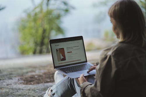 A Woman using Laptop 