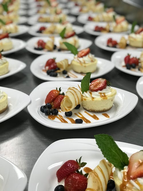 Sttrawberry Desserts on a Banquet Table 
