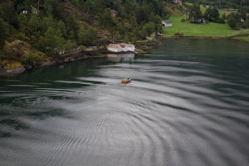 Foto profissional grátis de aerofotografia, água, barco
