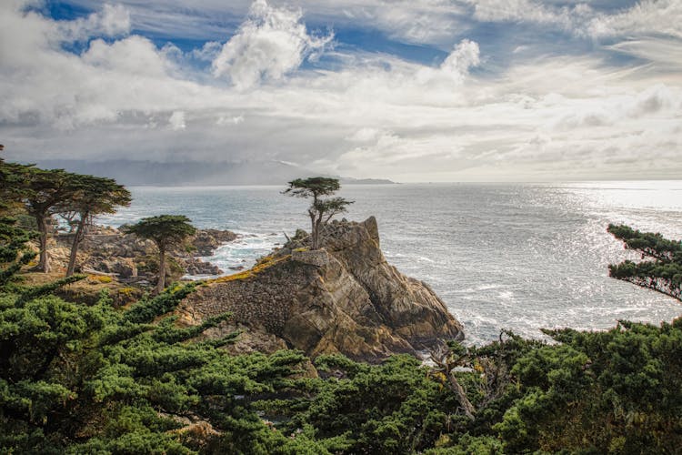 Rocks Formation In California Coastline