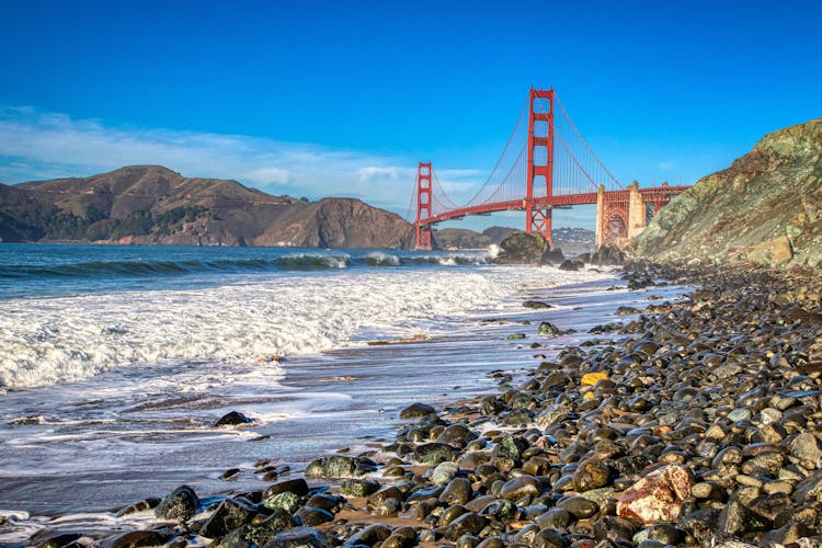 View Of The Golden Gate Bridge From The Marshall Beach