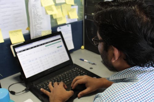 Free stock photo of boy in specs, businessman, busy