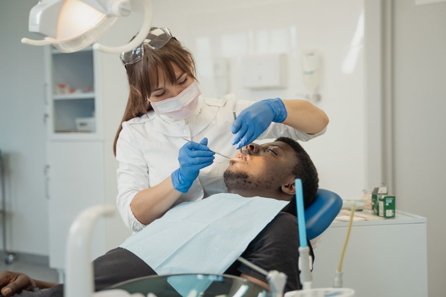 Male dentist in clinic