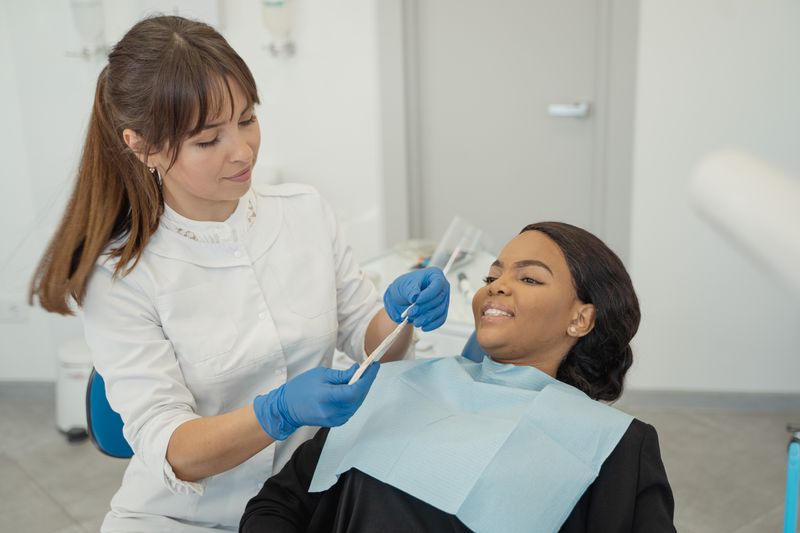 Patient receiving care during a dental appointment