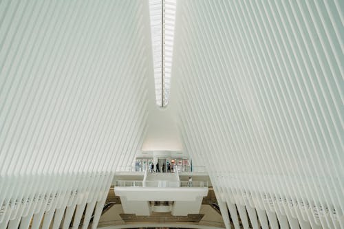 Interior of spacious mall in city