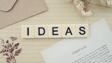 The Word Ideas Spelled in Letter Tiles