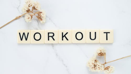 White Letter Tiles Spelled Workout