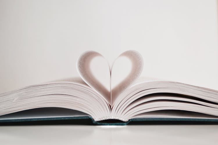 Book Pages Creating Heart Shape