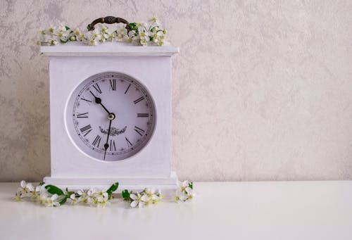 Free Photograph of a White Vintage Clock Stock Photo