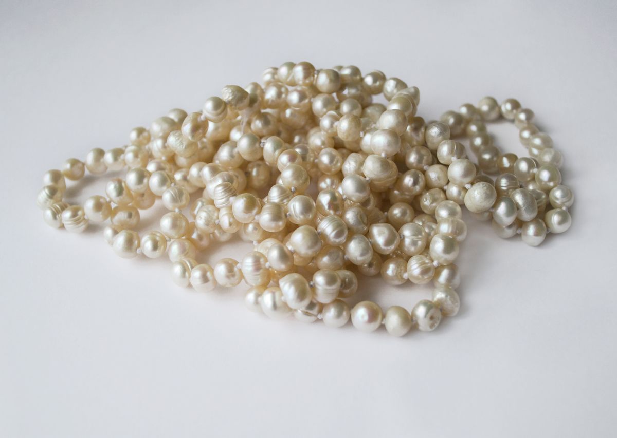 White pearl necklace — the cultured pearl industry was invented at Mikimoto Pearl Island, Toba, Mie Prefecture, in 1893