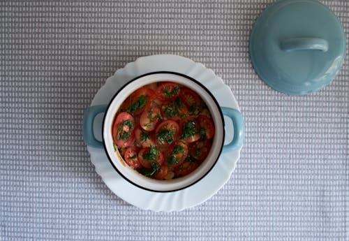 Soup with Tomatoes in Bowl