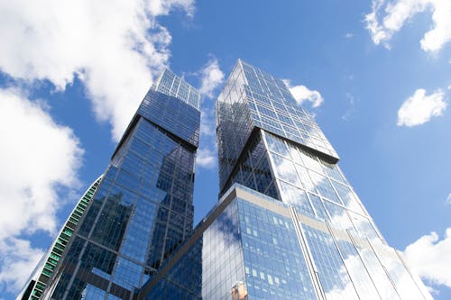 Free A Low Angle Shot of High Rise Buildings Stock Photo