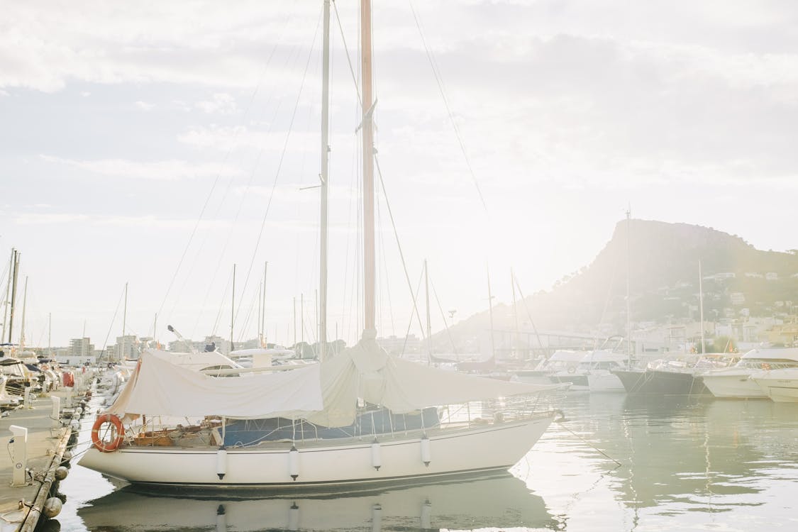 White Sail Boat on Water