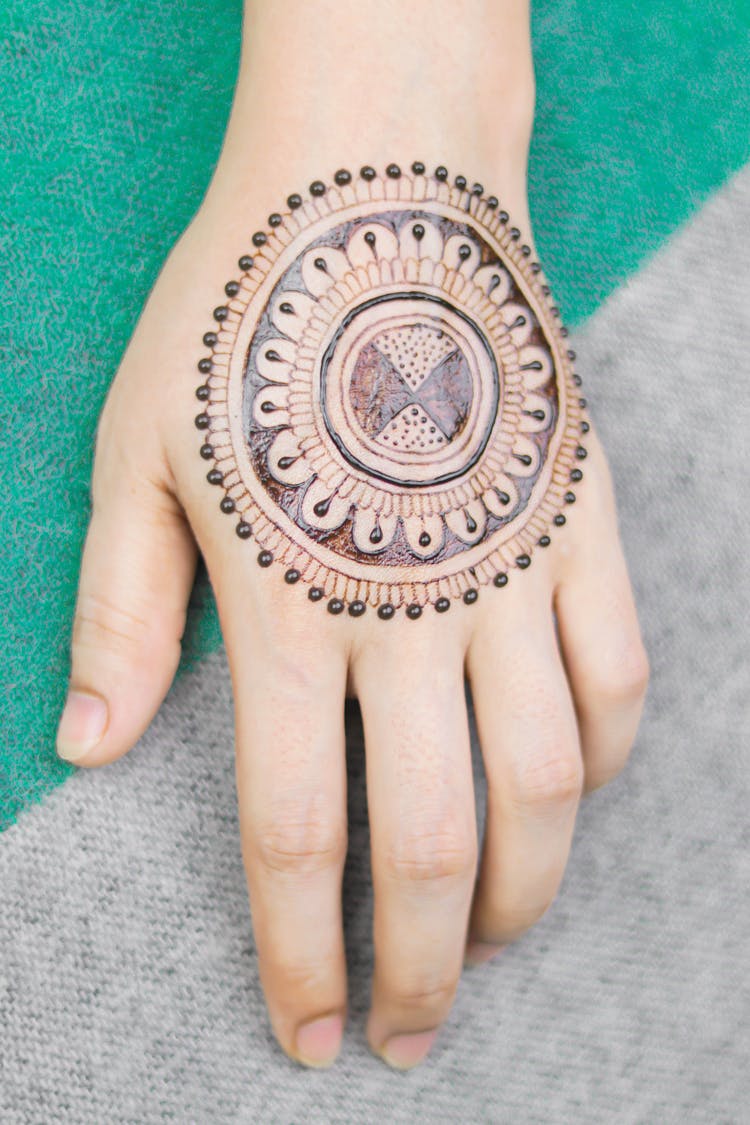 Photograph Of A Henna Tattoo On A Hand