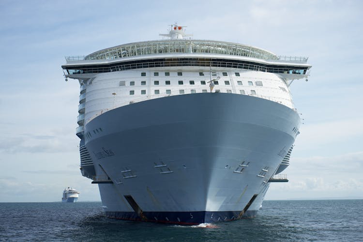 Photograph Of A Large Cruise Ship On An Ocean