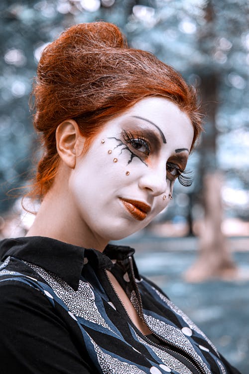 Portrait of a Woman with Sequins on Her Face