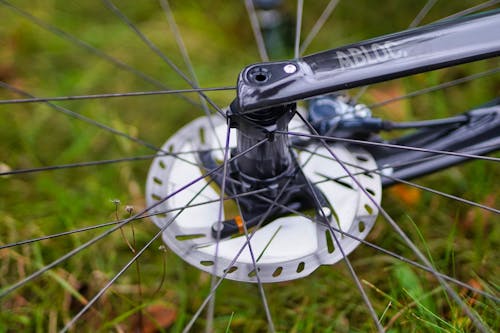 A Bicycle Rim in Close-Up Photography