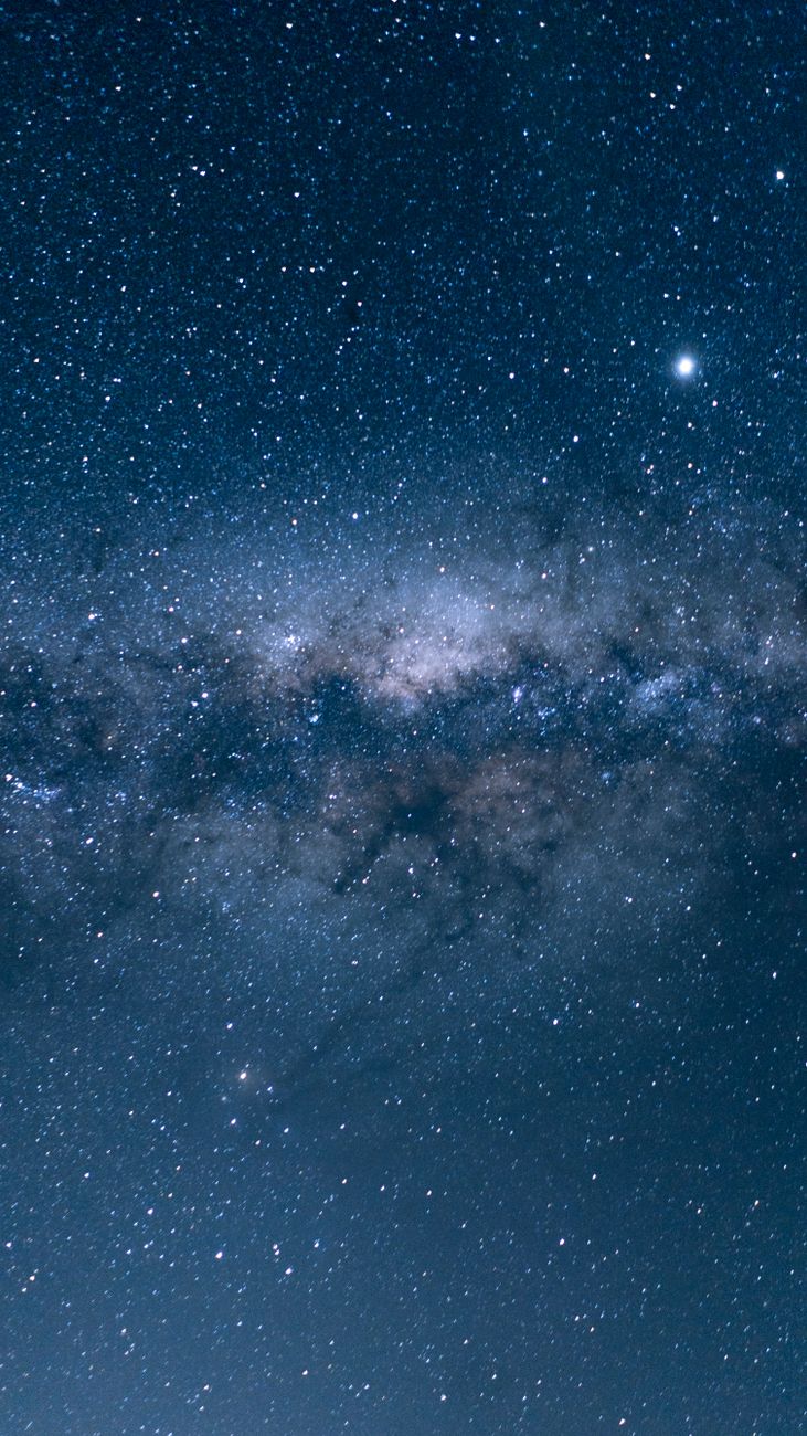 Lots of bright glowing sky in Milky Way in amazing vibrant cloudless sky at night