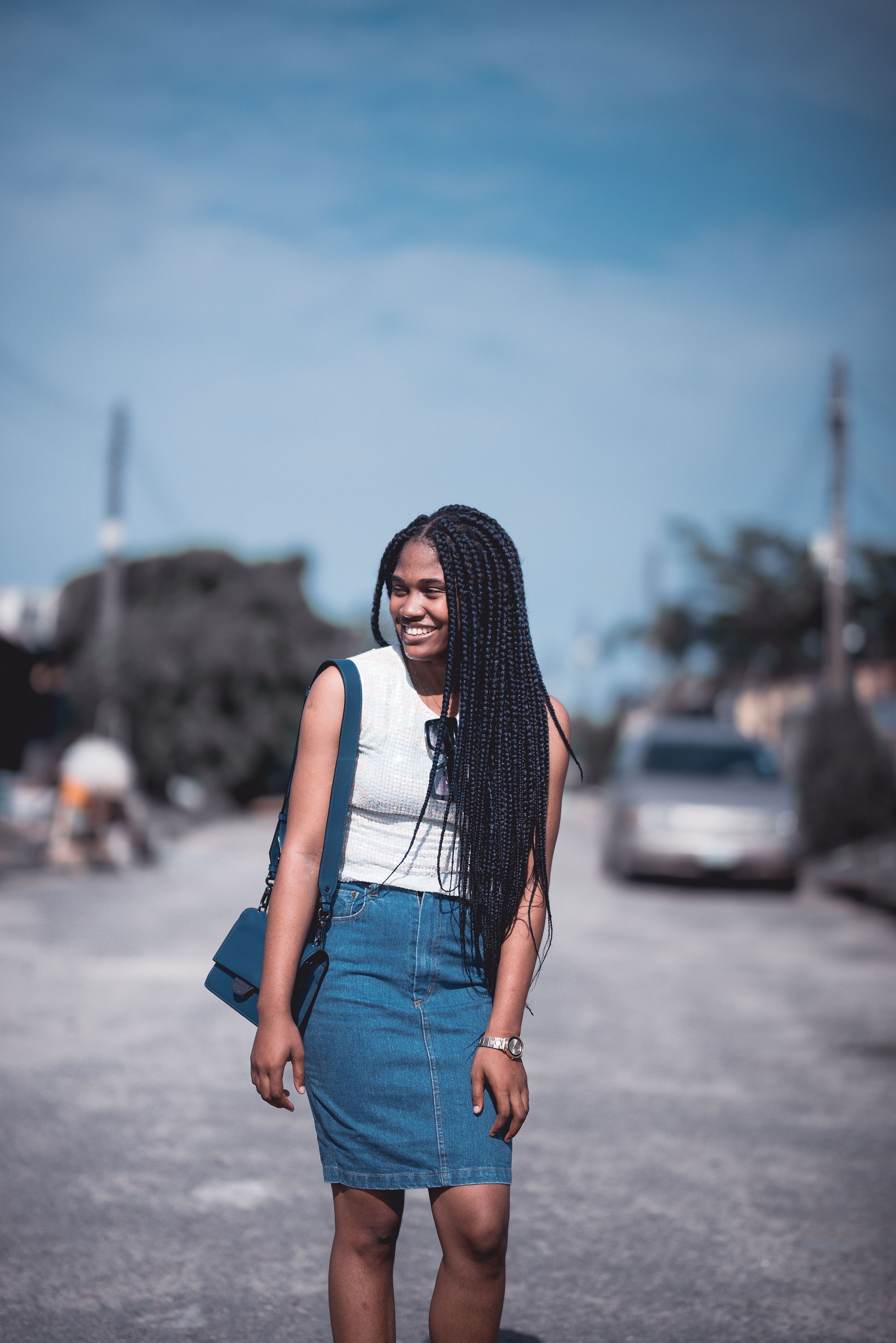 Saia Jeans Longa