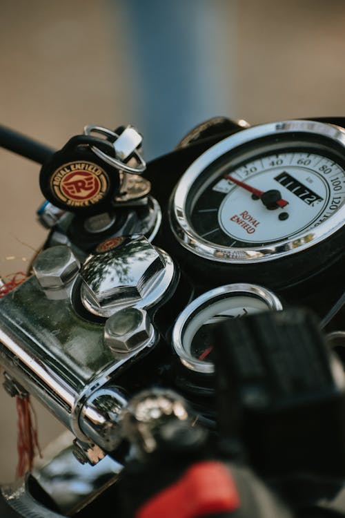 Photograph of a Motorcycle Gauge