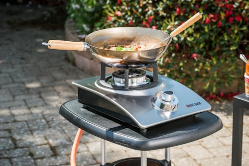 Free Photograph of a Wok on a Stove Stock Photo