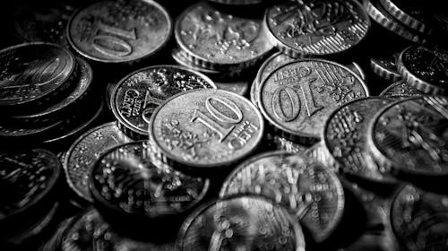 Free Monochrome Photograph of Coins Stock Photo
