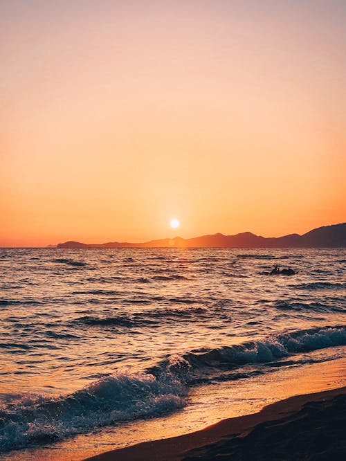 Free Scenic View of Beach during Sunset Stock Photo