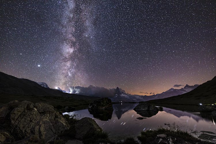 The Milky Way Galaxy At Night