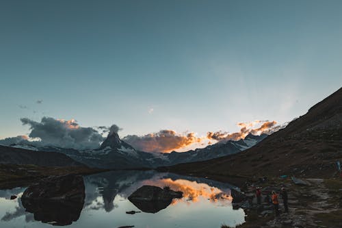 A Lake Surrounded by Mountains