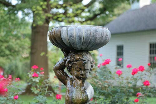 A Child Statue in the Garden