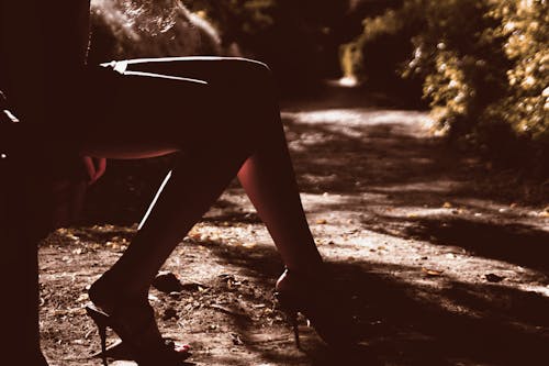 Free Person Sit on Bench Stock Photo