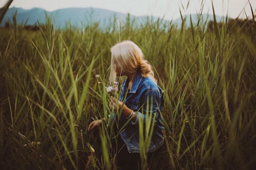бесплатная Женщина, стоящая на поле Стоковое фото