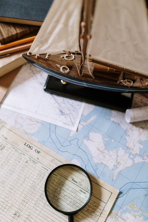 Magnifying Glass on Brown Paper 