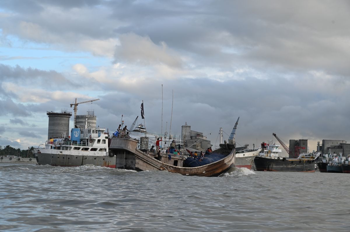 Cargo vessels at Chattogram port