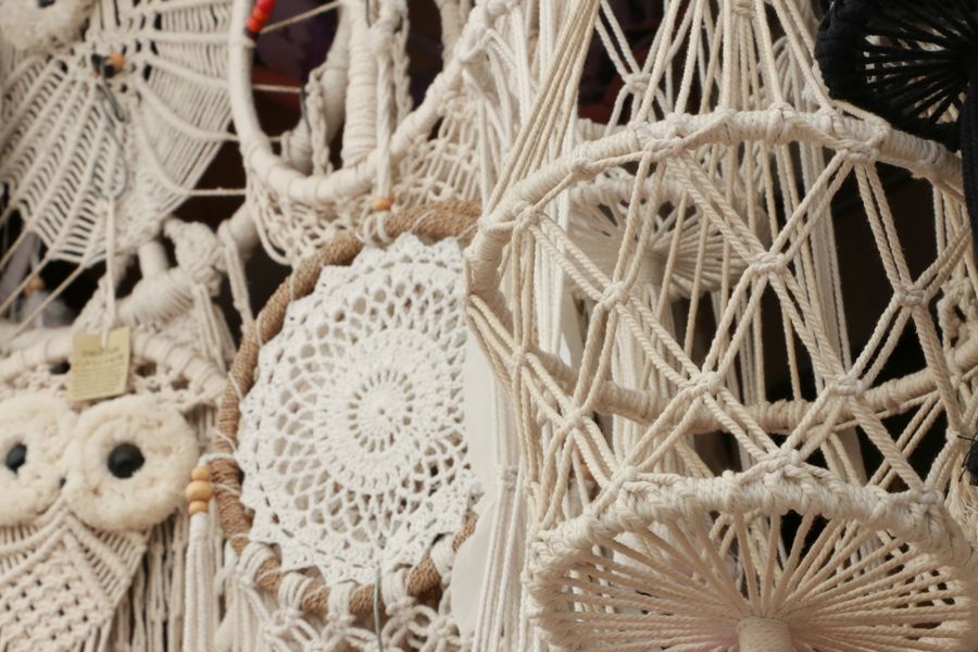 Macramé suspendu fait main