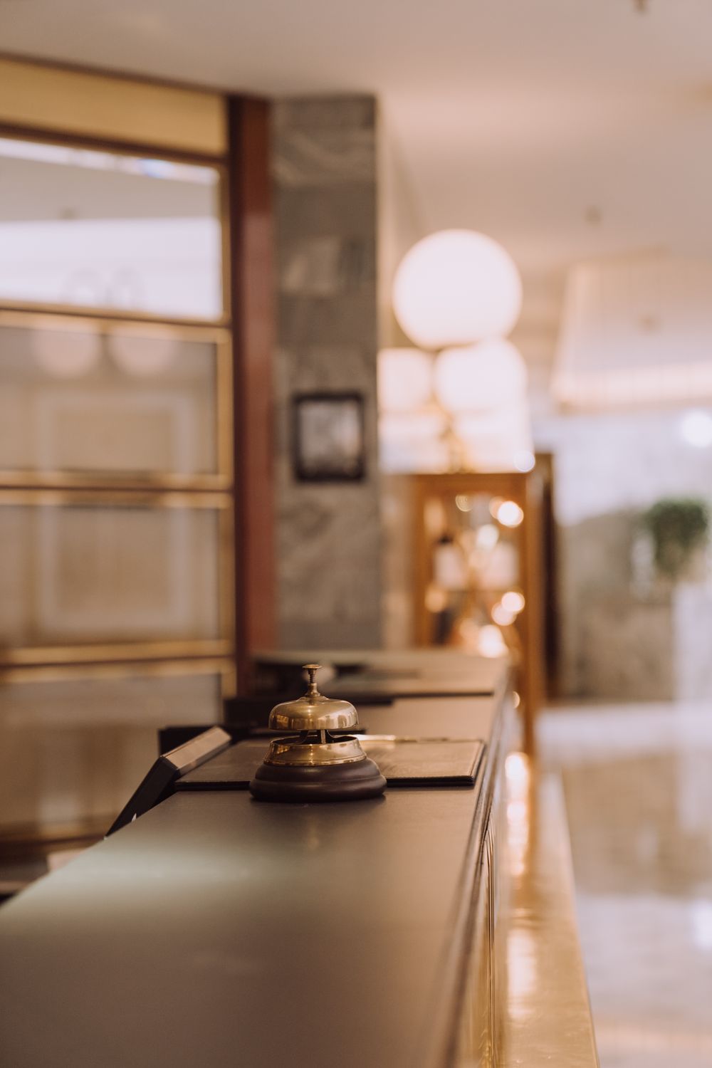 Polished hotel reception desk, the standard PHS protects