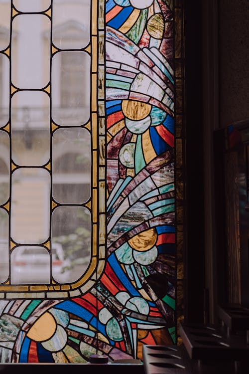 Close up of Stained Glass in Church