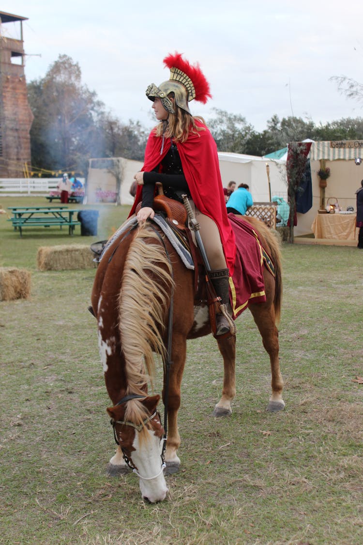 Woman In Costume On Horse