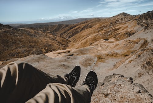 Person on Mountain Ledge