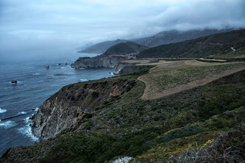 Birds Eye View of Cliffs by the Seaside