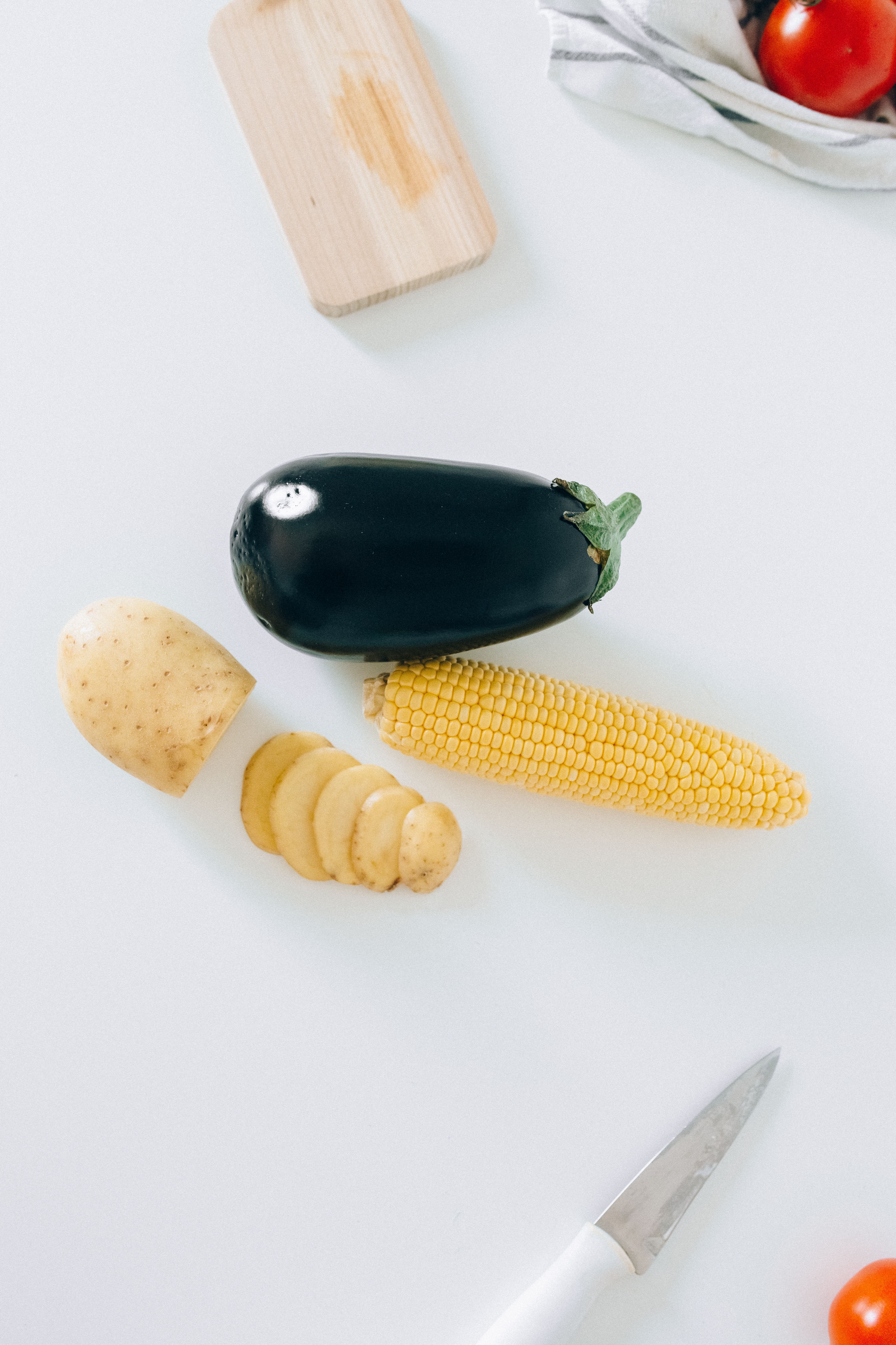 corn eggplant vegetables