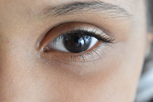 Free Detailed close-up of a human eye showing vibrant details of the iris and eyelashes. Stock Photo