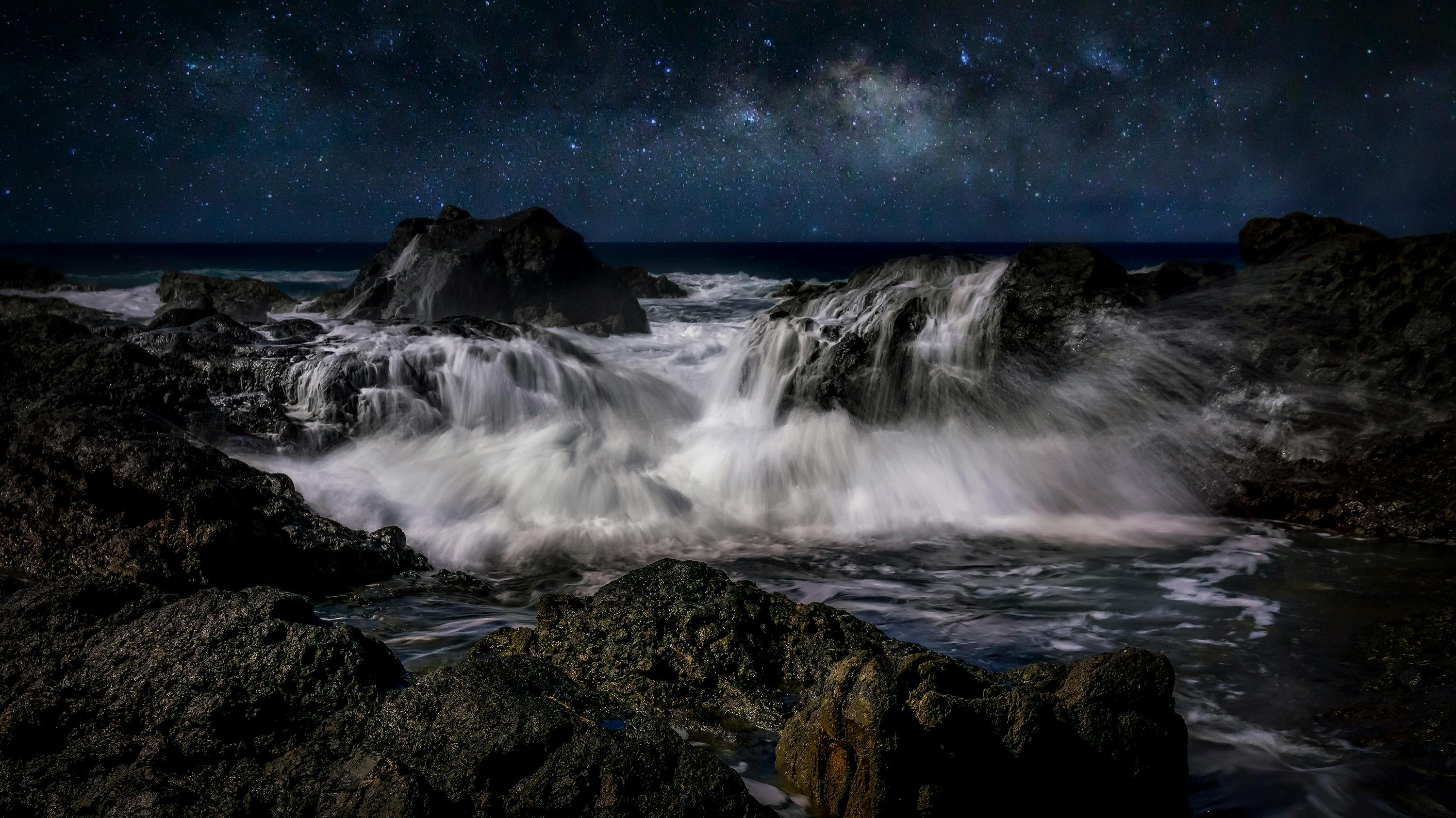 Night Star Ocean Scenery Milky Way Southern Ocean Australia HD 4K Wallpaper  #8.2871