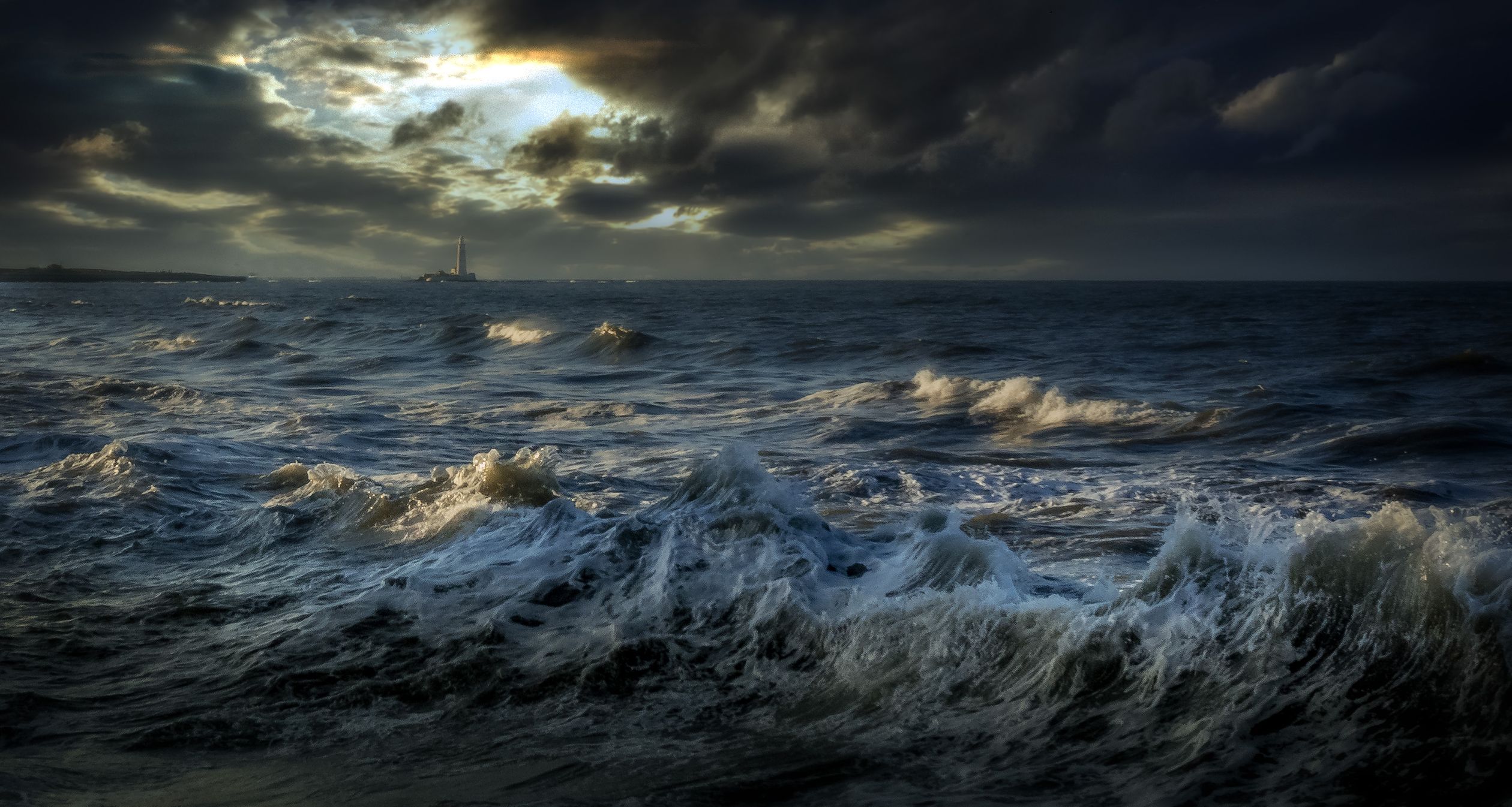 Sea Under Dark Clouds · Free Stock Photo