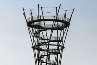 Black and White Ferris Wheel Under White Sky